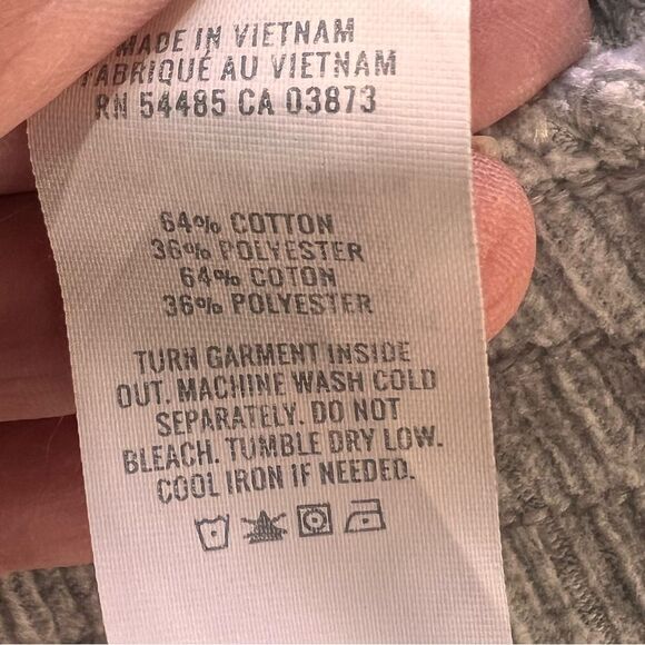 Aerie Corduroy Velour Cropped Zip Up Jacket Light Gray Soft Stretch Women’s M - Picture 7 of 7